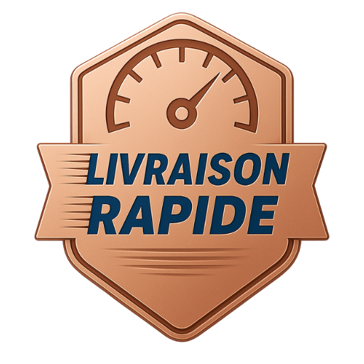 Livraison Rapide – WisemanToure Badge Livraison Rapide en or rose avec design de compteur de vitesse